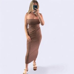 Princess Polly Brown Strapless Bodycon Dress
